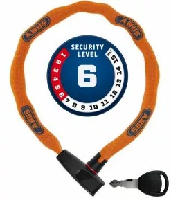 ABUS Catena 6806K/85 ...bitte Farbe Wählen -Pegasus Verkäufe Abus Kettenschloss Catena 6806 K 85B neon orange Securitylevel 6 4003318902918