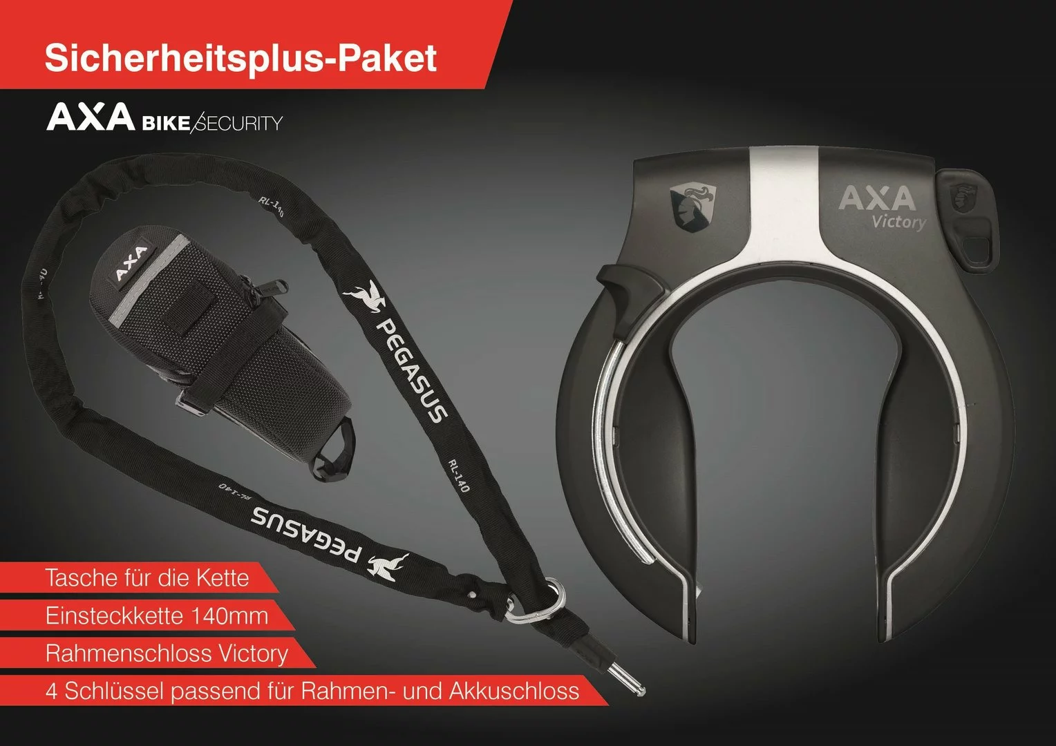 AXA Rahmenschloss Victory 2017-2021 Für Pegasus / Zemo E-Bike Incl. Kette 1 AXA Rahmenschloss Victory 2017-2021 Für Pegasus / Zemo E-Bike Incl. Kette