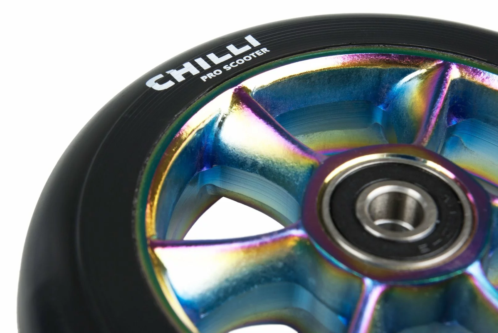 Chilli Pro Scooter Ersatzrolle Wheel Turbo 110mm Black PU / Rainbow Core 3 Chilli Pro Scooter Ersatzrolle Wheel Turbo 110mm Black PU / Rainbow Core – Bild 3